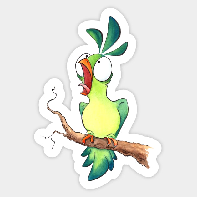 Crazy Bird Sticker by Alyona Shilina